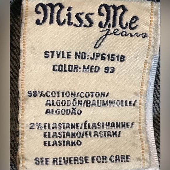 Miss Me Jeans Womens Bootcut Size 28 X 28 3/4 Altered Embroidered Bedazzled - Picture 13 of 15